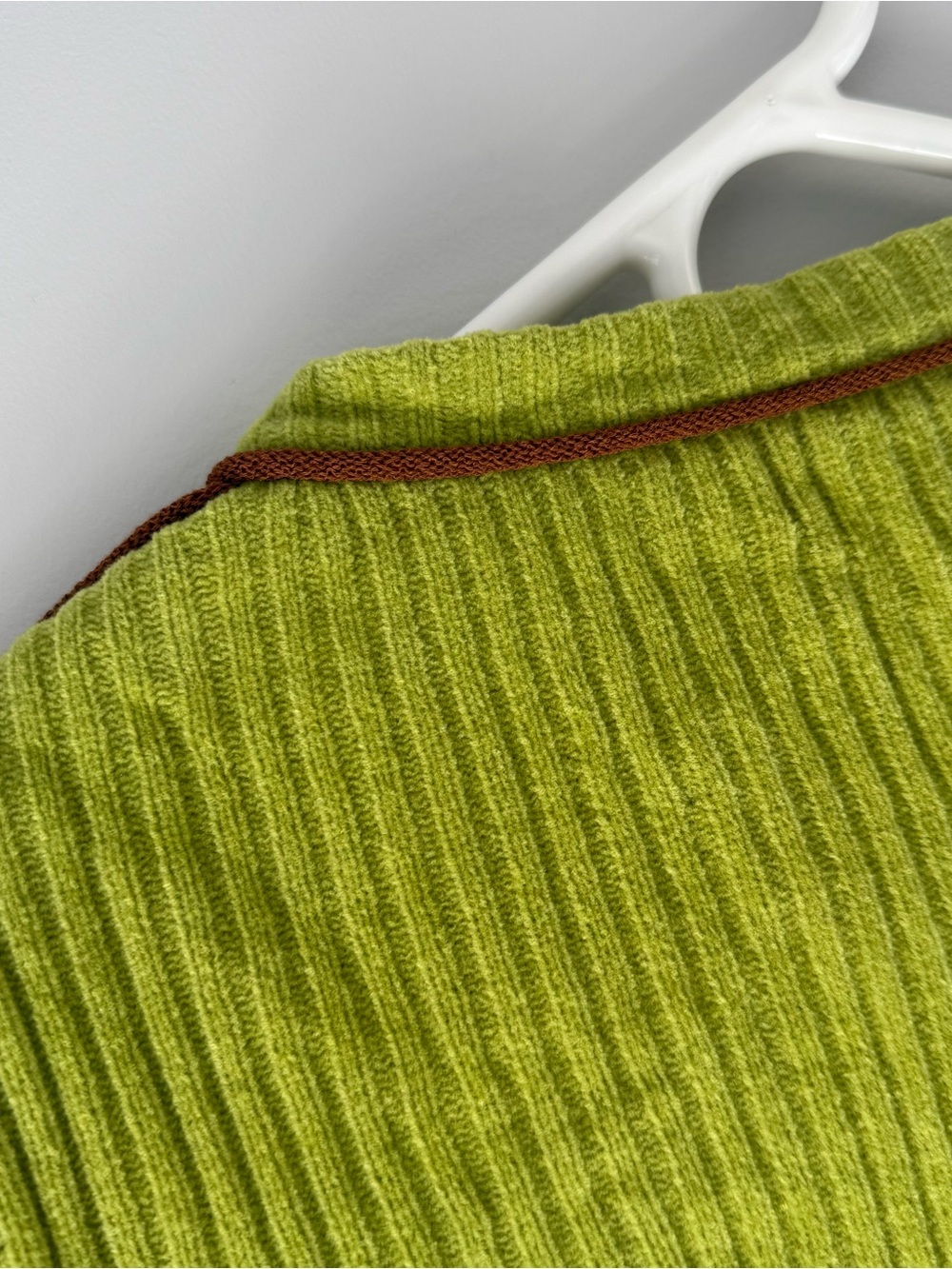 Eckhaus Latta Lime Green Snap Crewneck Sweater - Picture 5 of 8
